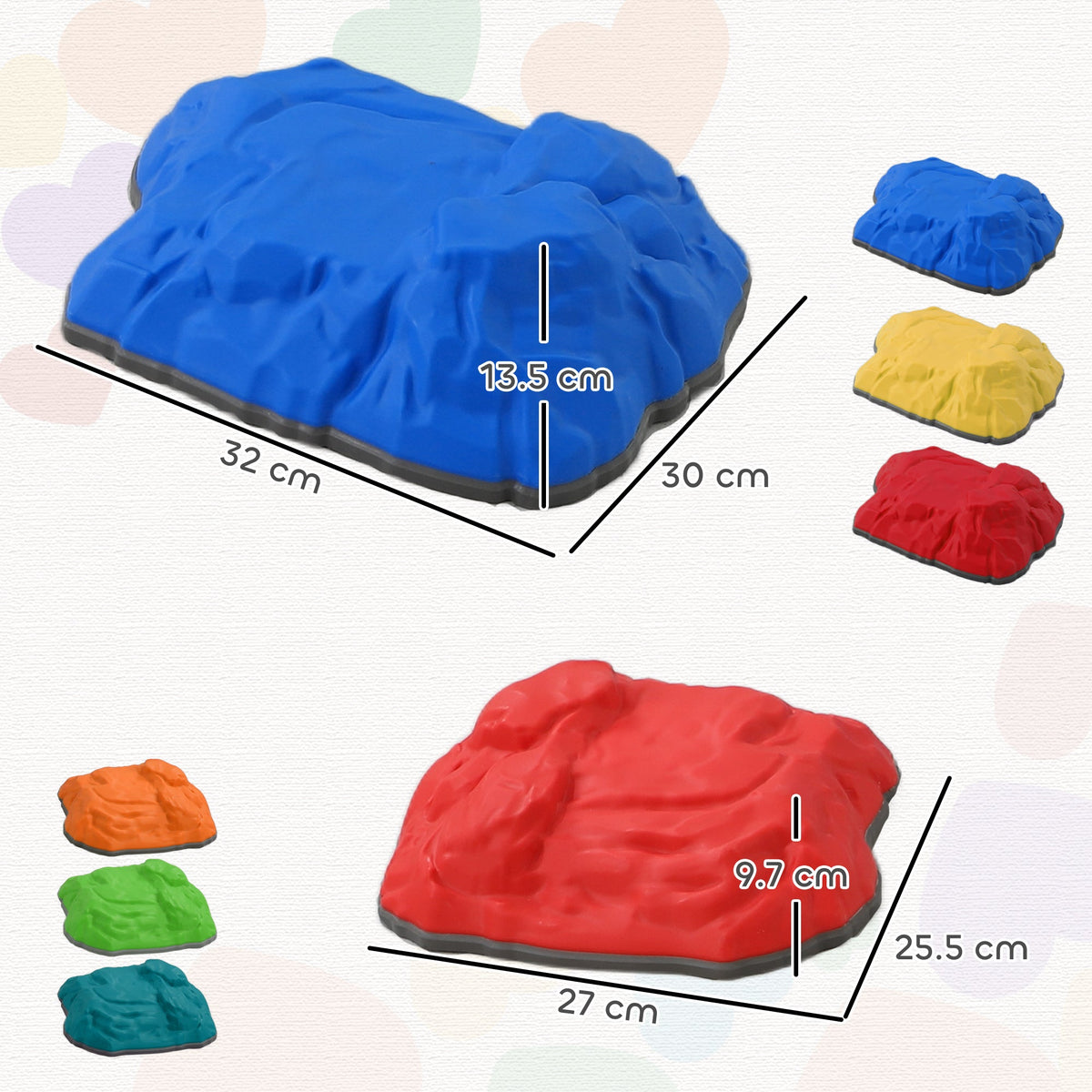 AIYAPLAY Balance Stepping Stones, 6 PCS River Stones for Kids Ages 3-8 Years