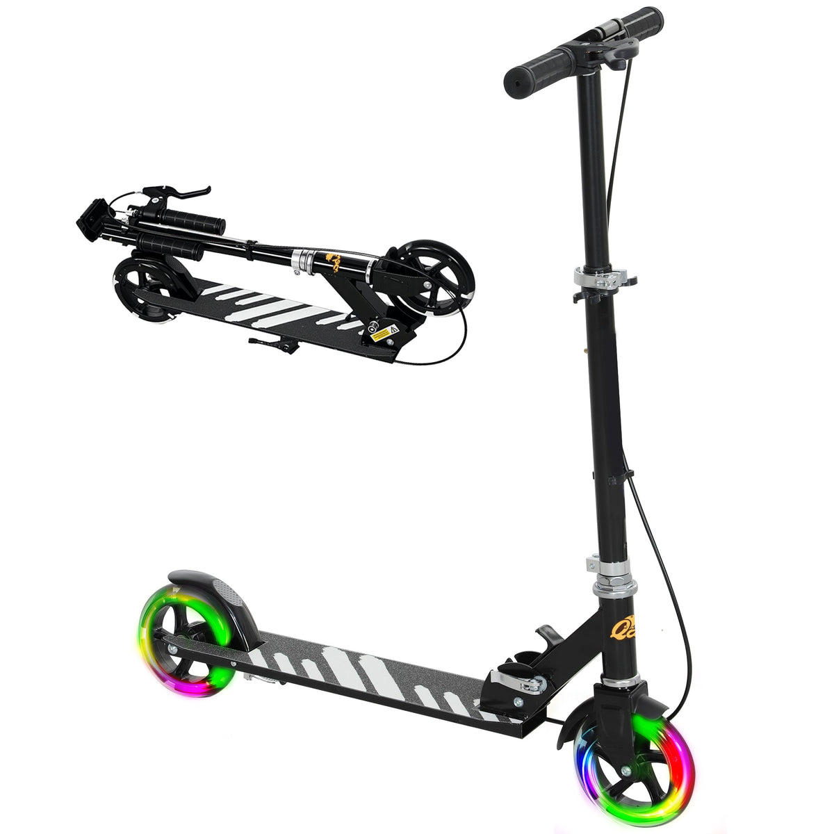 AIYAPLAY Scooter for Kids, Folding Kick Scooter w/ Adjustable Handle