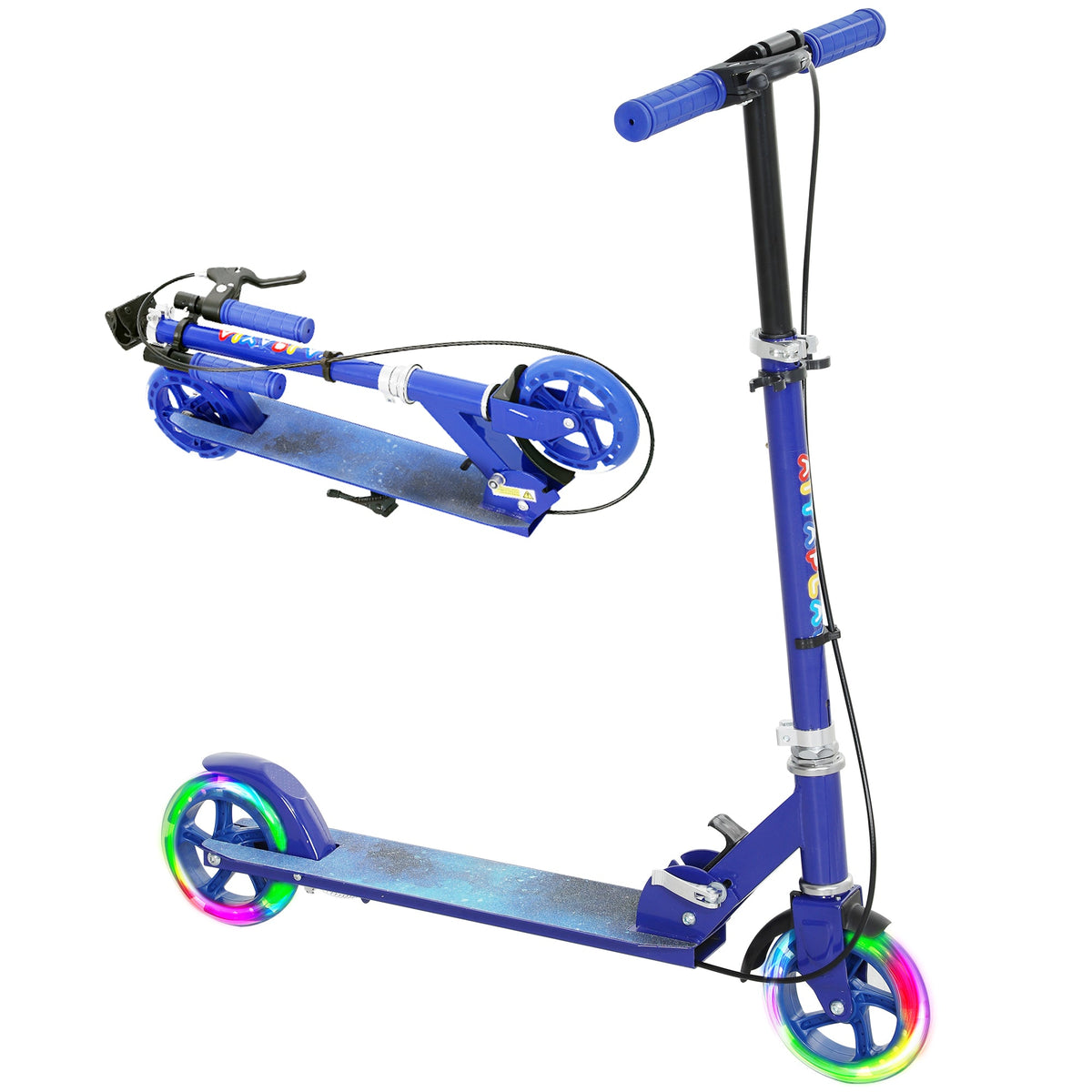 AIYAPLAY Scooter for Kids, Folding Kick Scooter w/ Adjustable Handle