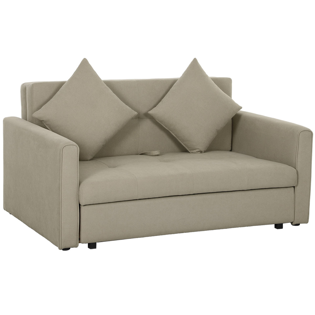 HOMCOM 2 Seater Sofa Bed Convertible Bed Settee w/ 2 Cushions
