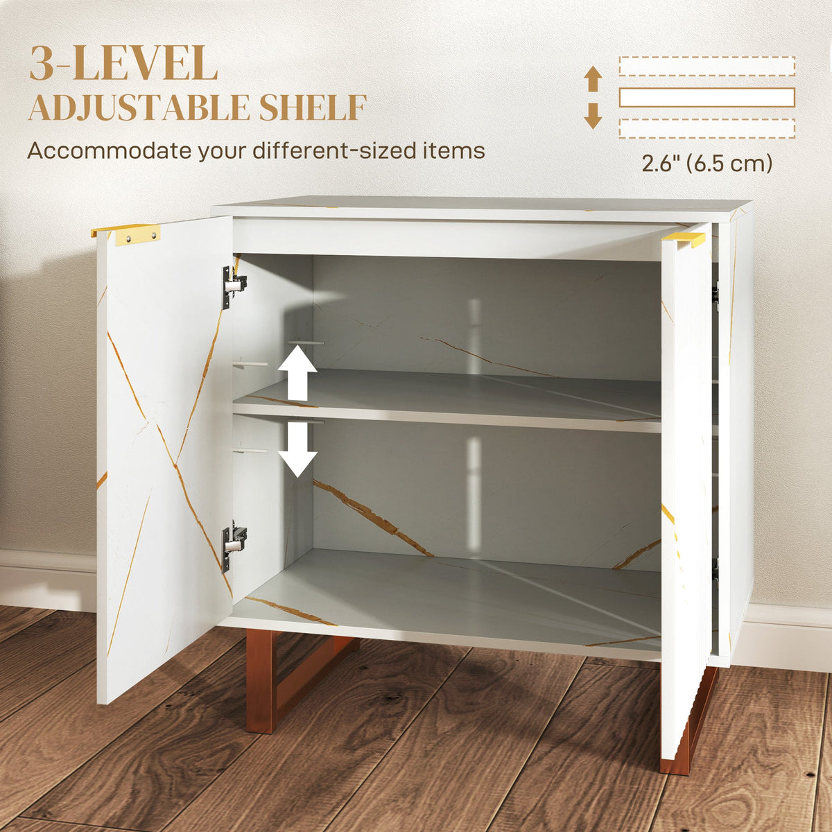 HOMCOM Sideboard, Buffet Cabinet with 2 Doors and Adjustable Shelves