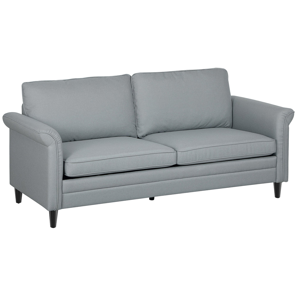 HOMCOM Modern 3 Seater Sofa for Living Room, Fabric Couch Settee
