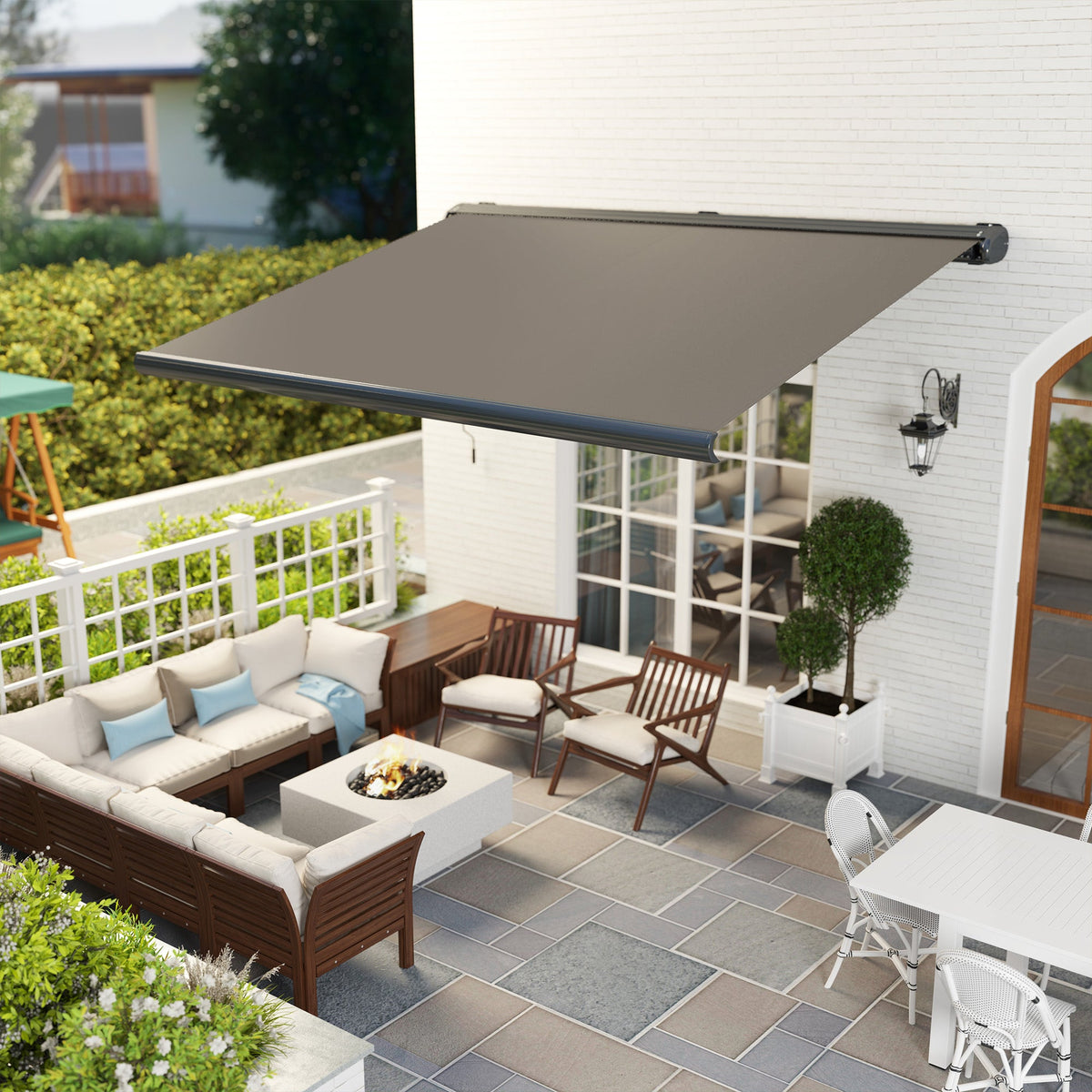 Outsunny 4x3(m) Full Cassette Electric Awning, Aluminium Frame