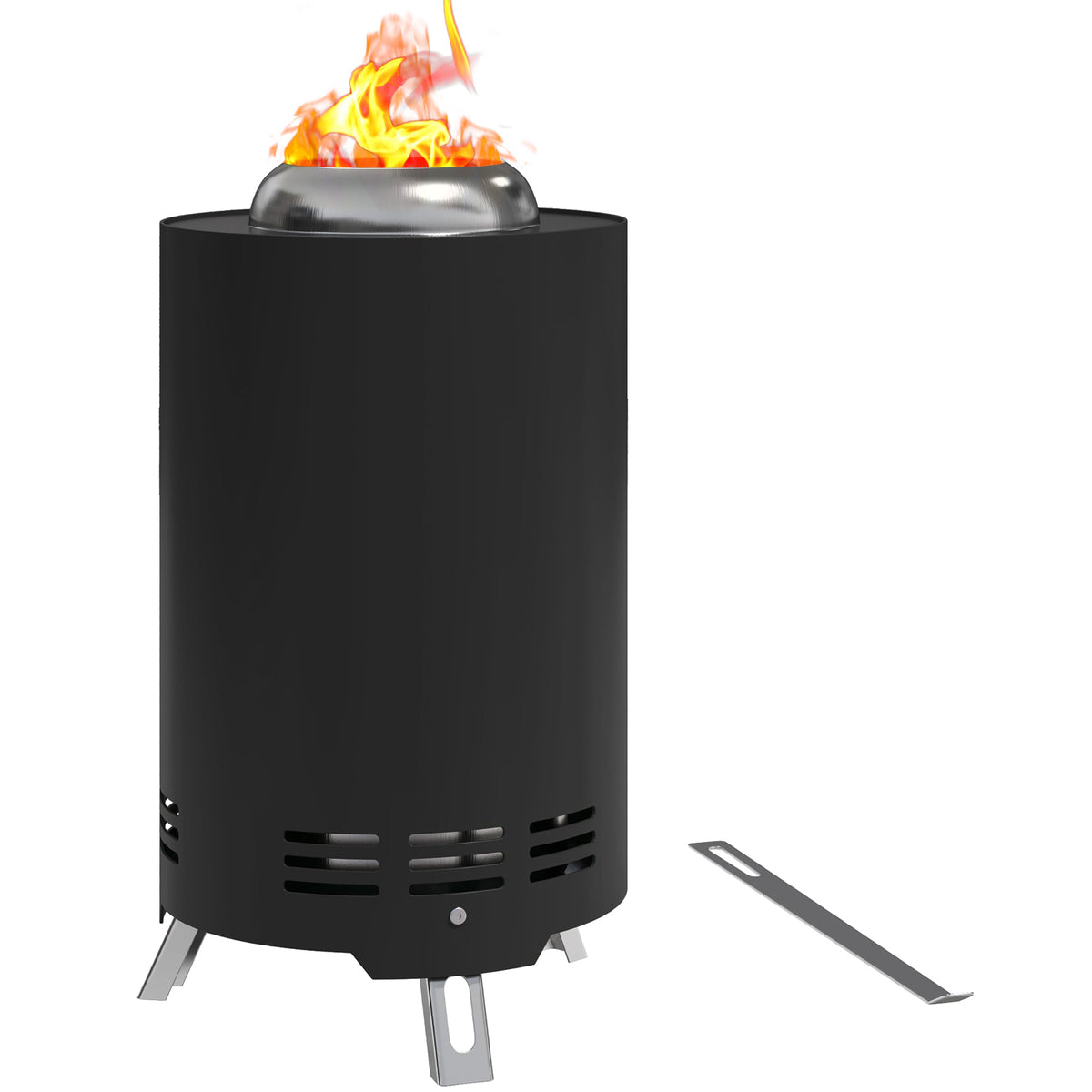 Outsunny Stainless Steel Smokeless Wood Burning Firepit Garden Fire Pit