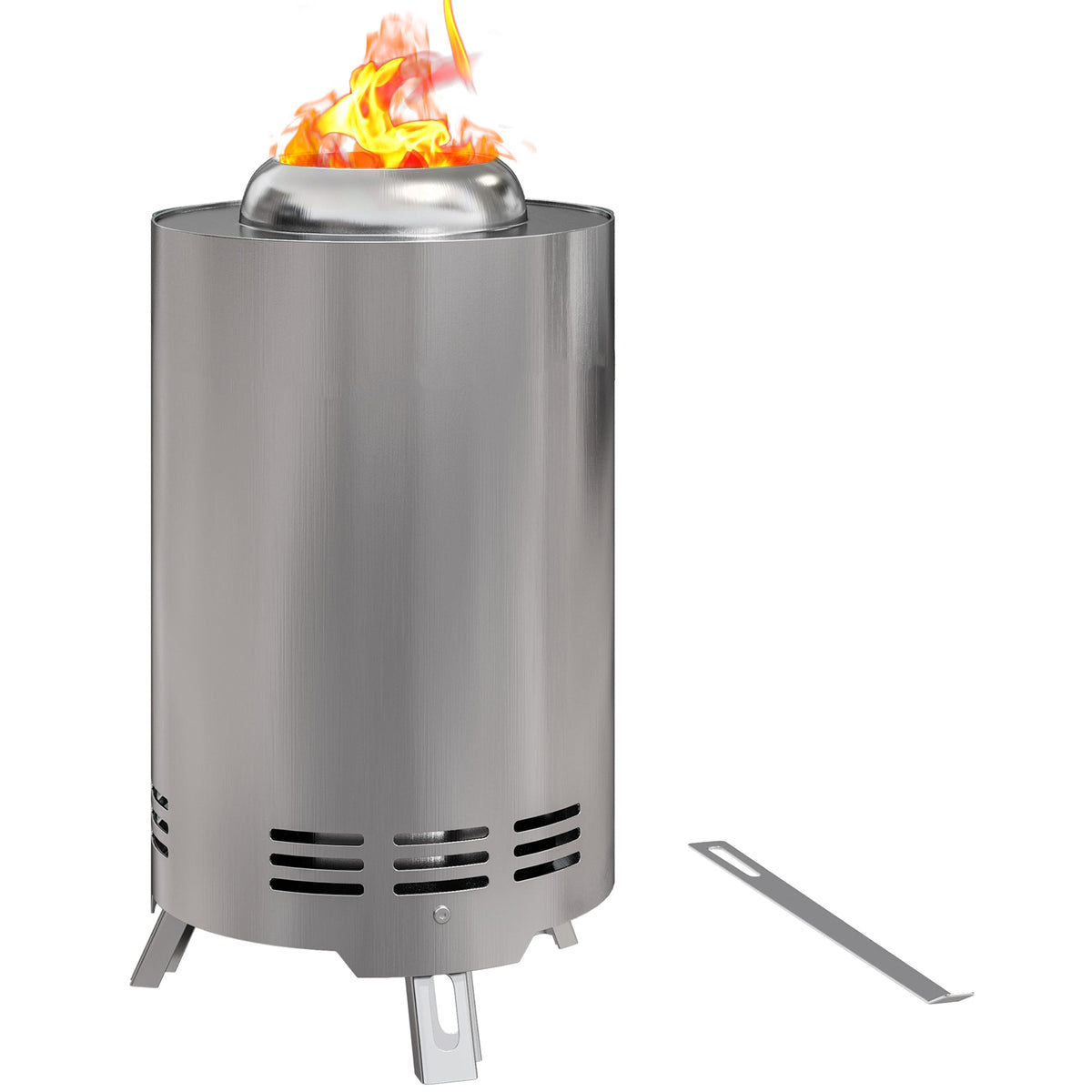 Outsunny Stainless Steel Smokeless Wood Burning Firepit Garden Fire Pit