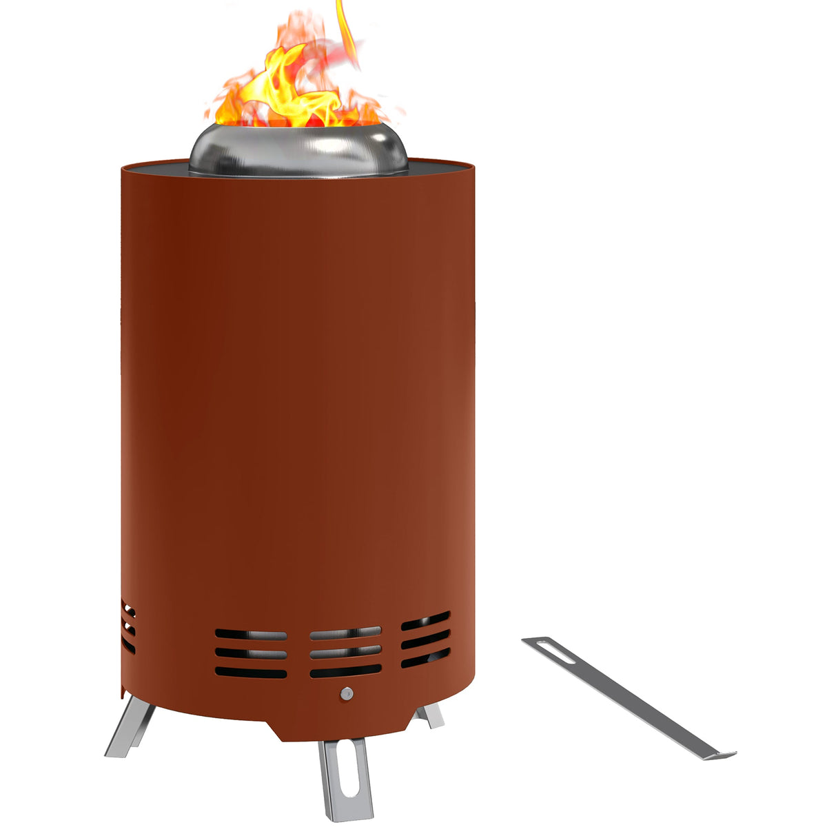 Outsunny Stainless Steel Smokeless Wood Burning Firepit Garden Fire Pit