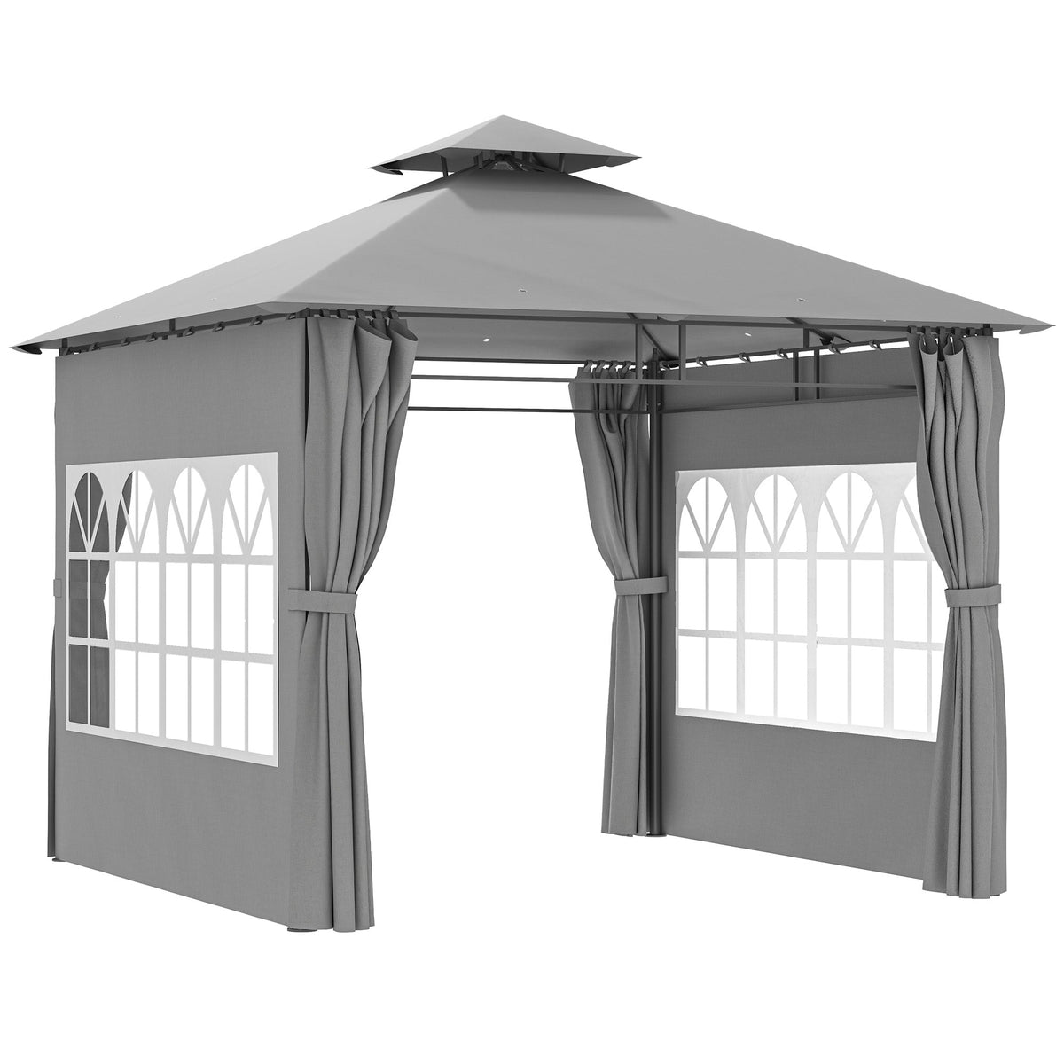 Outsunny 3 x 3 m Garden Gazebo, Outdoor Gazebo Canopy Shelter