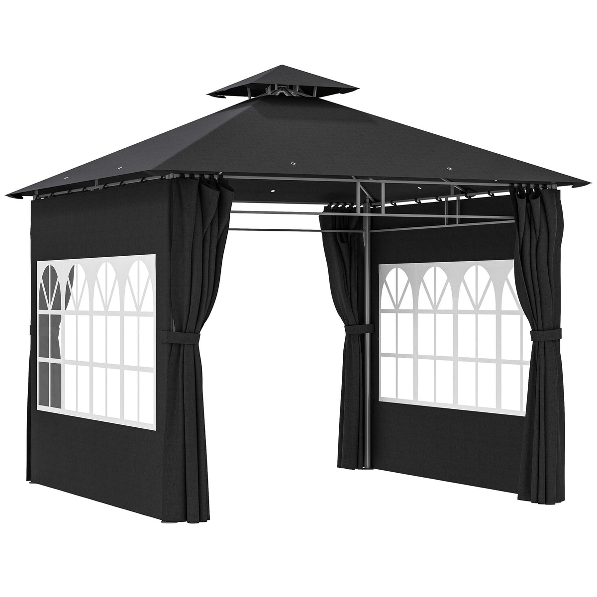 Outsunny 3 x 3 m Garden Gazebo, Outdoor Gazebo Canopy Shelter
