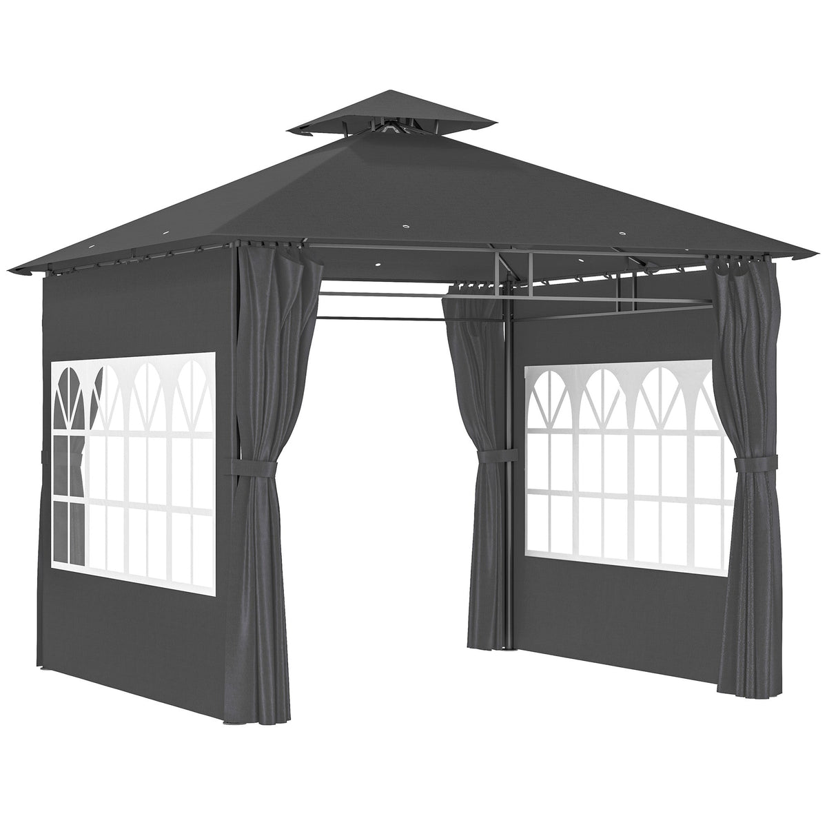 Outsunny 3 x 3 m Garden Gazebo, Outdoor Gazebo Canopy Shelter