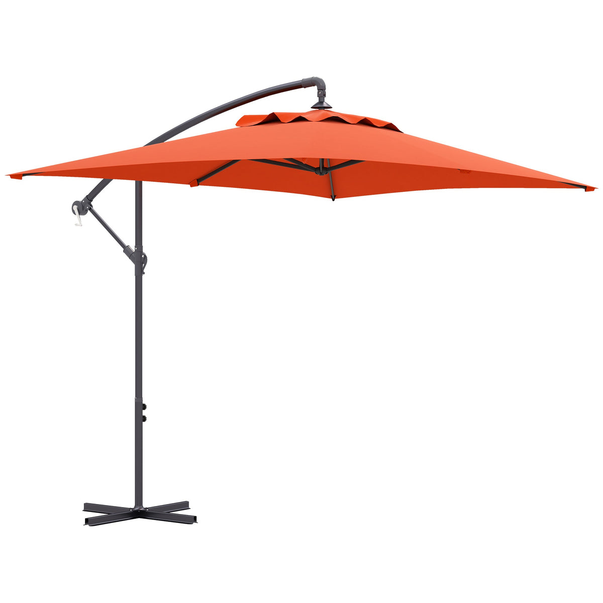 Outsunny 3 m Cantilever Parasol with Cross Base, Crank Handle