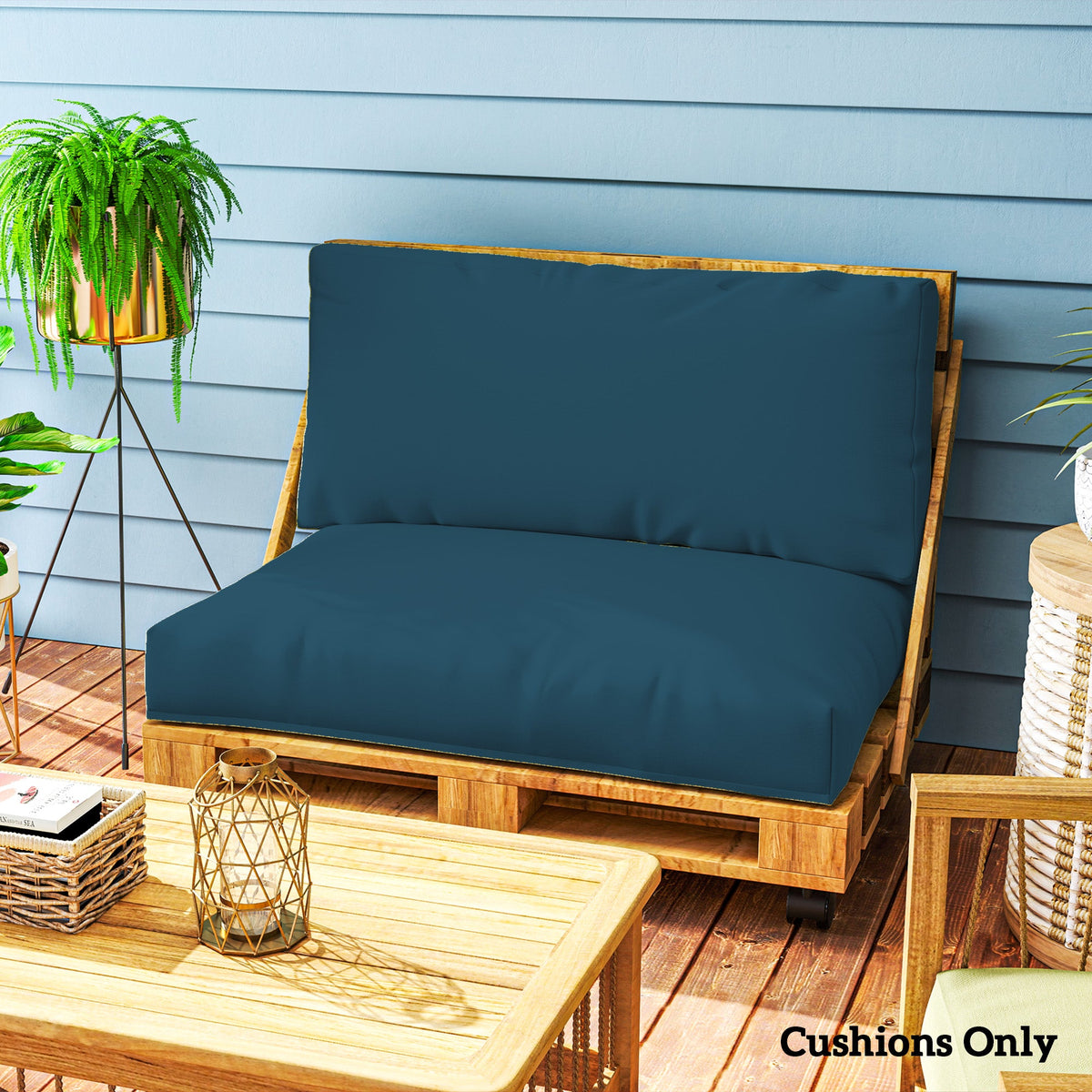Outsunny 2 Seat Pallet Cushions 20cm Thick Outdoor Seat Pads