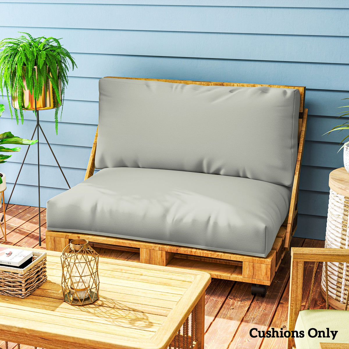 Outsunny 2 Seat Pallet Cushions 20cm Thick Outdoor Seat Pads