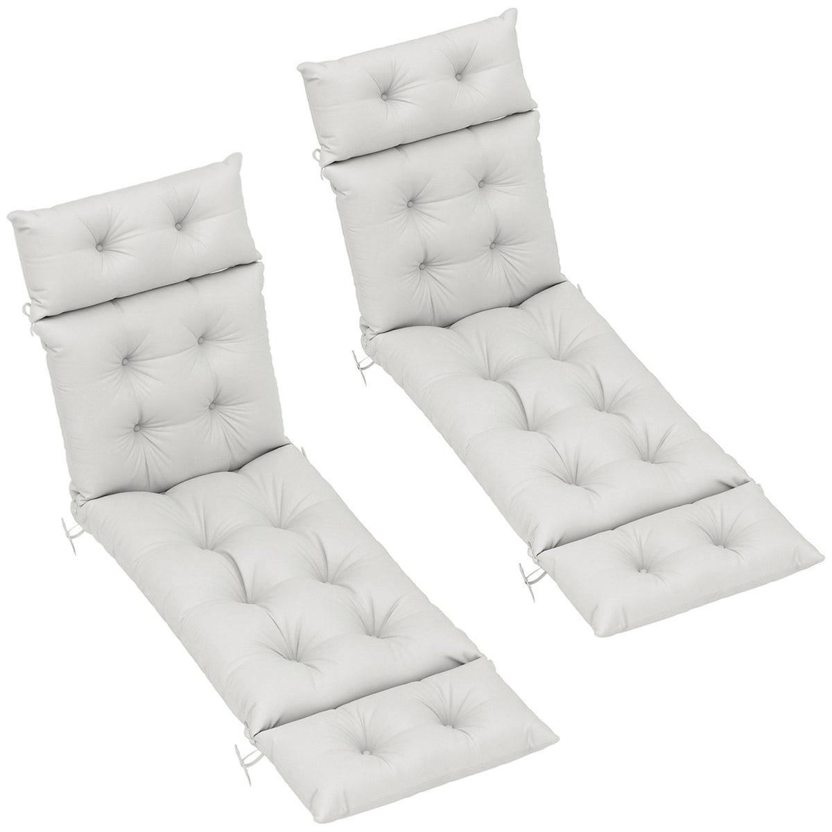 Outsunny Garden Lounge Chair Cushions Set of 2, 220gsm Fabric