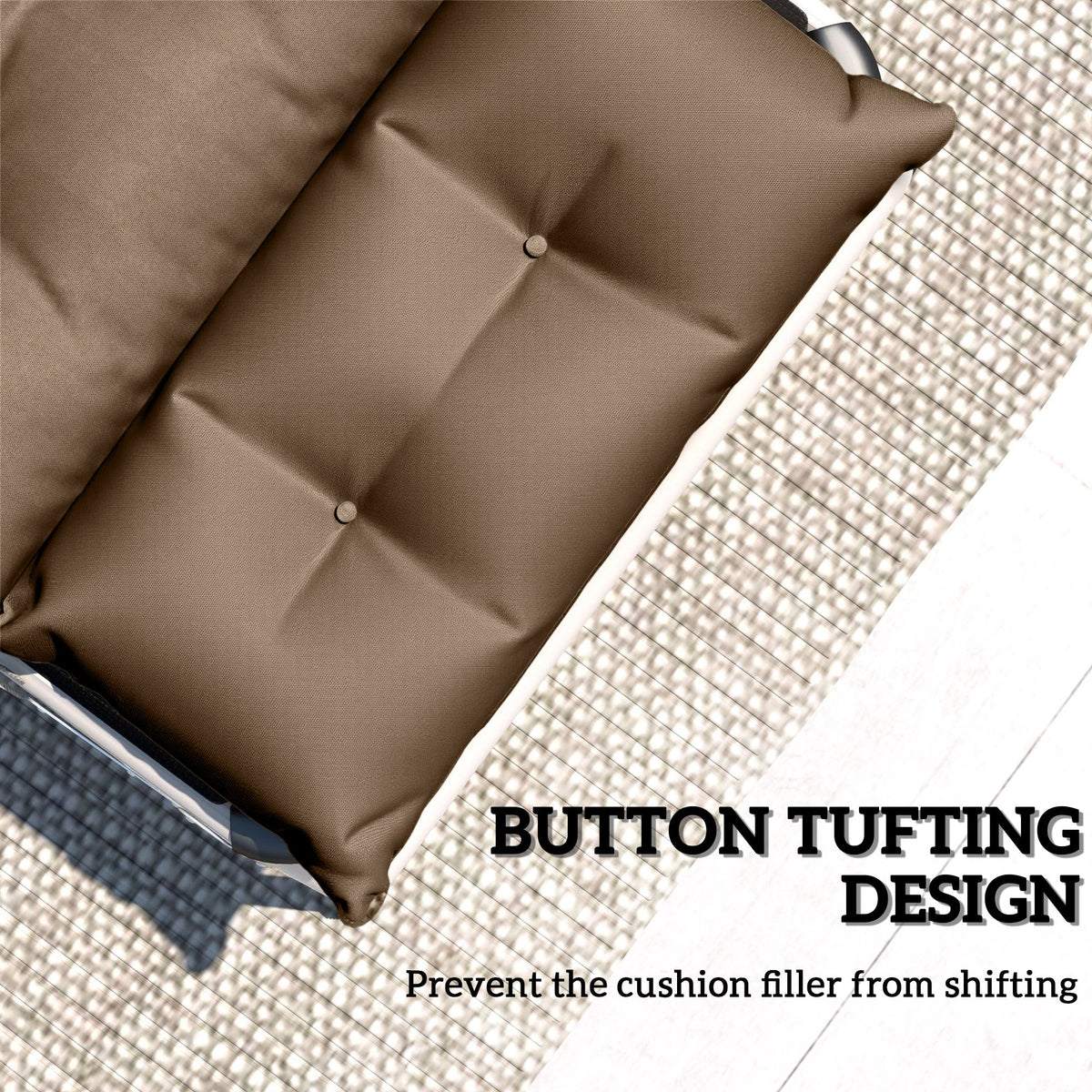 Outsunny Garden Lounge Chair Cushions Set of 2, 220gsm Fabric