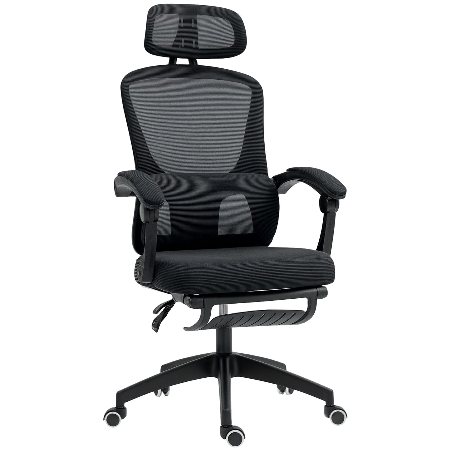 HOMCOM Mesh Ergonomic Office Chair with Lumbar Support, Headrest