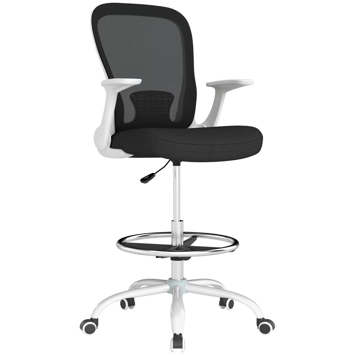 HOMCOM Mesh Draughtsman Chair, Ergonomic Drafting Chair