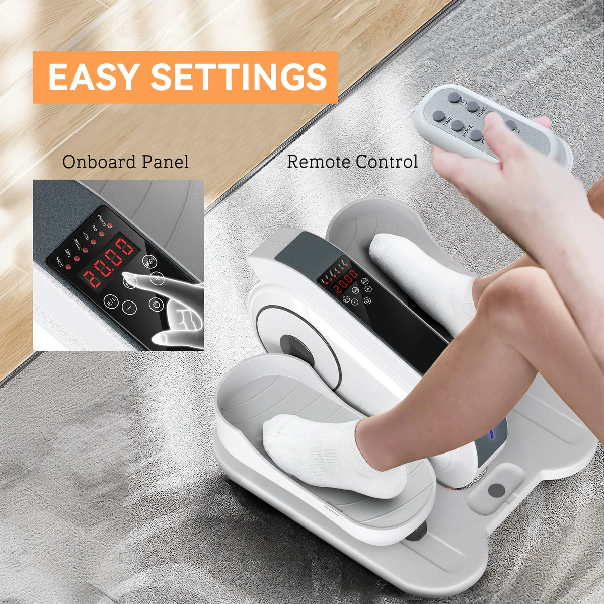 SPORTNOW Under Desk Elliptical Machine Pedal Exerciser w/ 10 Speeds