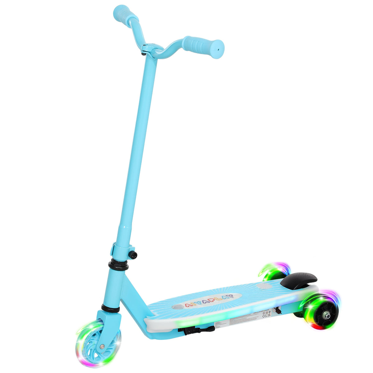 AIYAPLAY Electric Scooter for Kids 4-7, with Auxiliary Rear Wheels