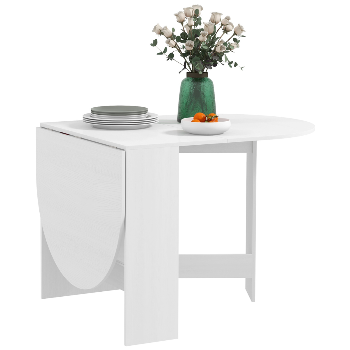 HOMCOM Oval Kitchen Table for Dining Room, Small Space Chocolate