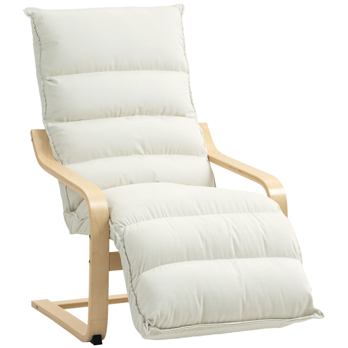 HOMCOM Birch Wood Lounge Chair for Living Room, Bedroom