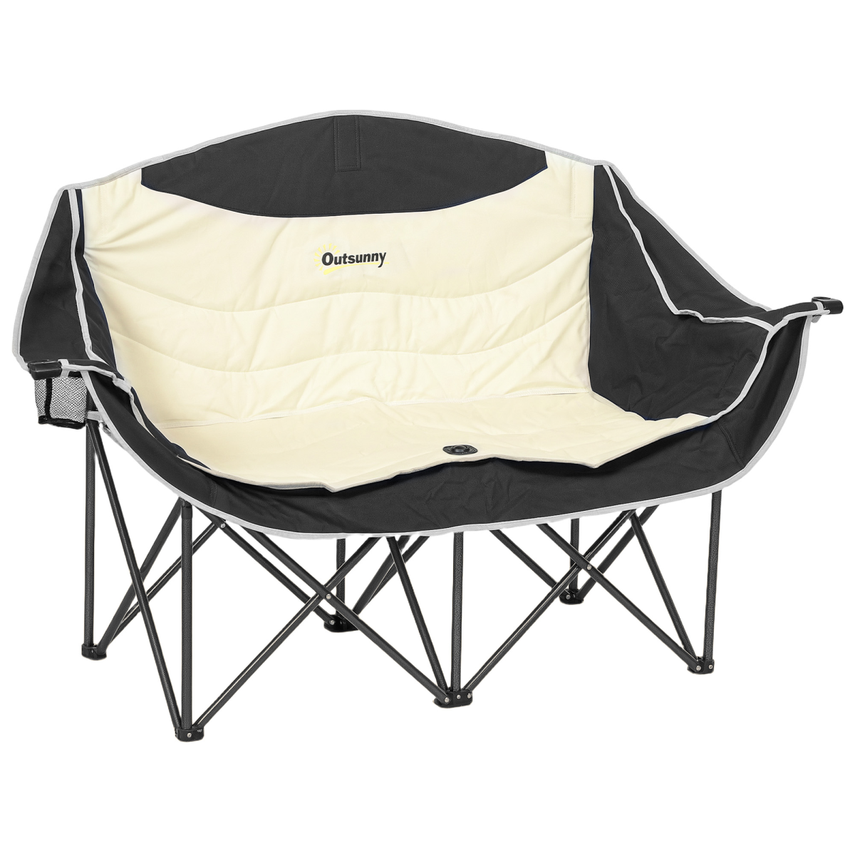 Outsunny Double Camping Chair for Adults with Armrests, Cup Holders