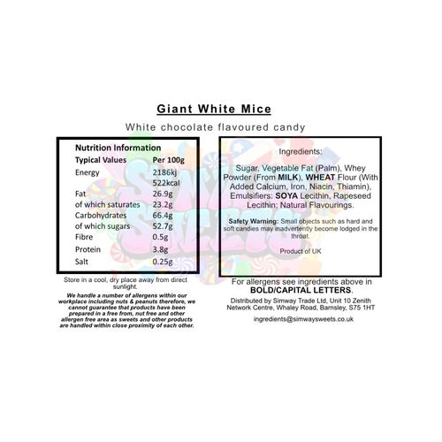 Giant White Chocolate Mice Simway Sweets