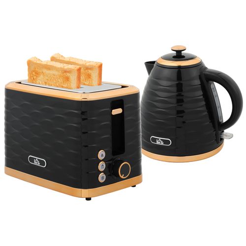 HOMCOM Kettle and Toaster Set 1.7L Rapid Boil Kettle & 2 Slice Toaster