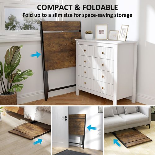 HOMCOM 70 cm Folding Computer Desk for Small Spaces Bedroom