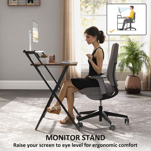 HOMCOM 70 cm Folding Computer Desk for Small Spaces Bedroom