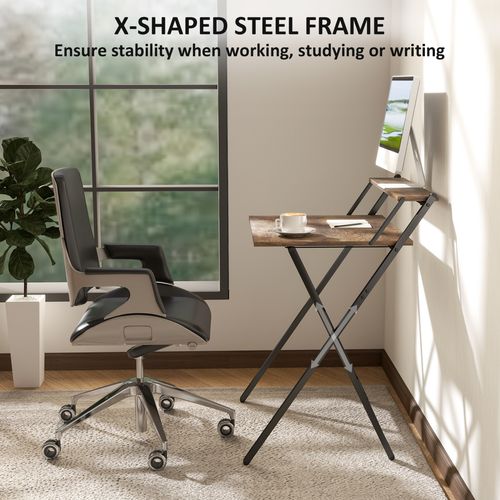 HOMCOM 70 cm Folding Computer Desk for Small Spaces Bedroom