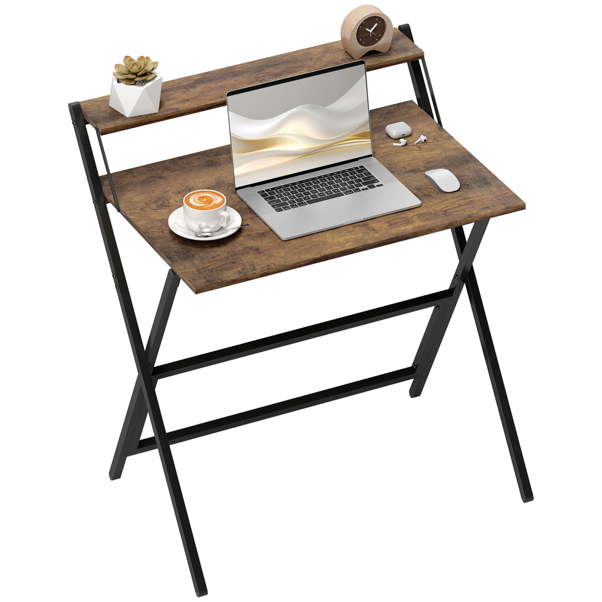 HOMCOM 81.5 cm Folding Computer Desk for Small Spaces Bedroom