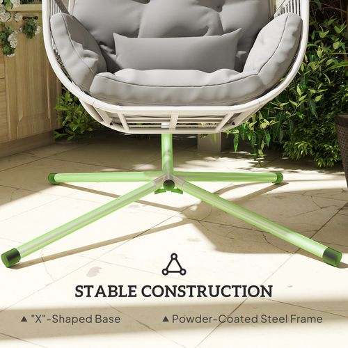 Outsunny Hanging Egg Chair with Stand, Cushions for Garden