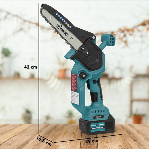 Outsunny 8 Inch Electric Chainsaw with Brushless Motor, 2 Batteries
