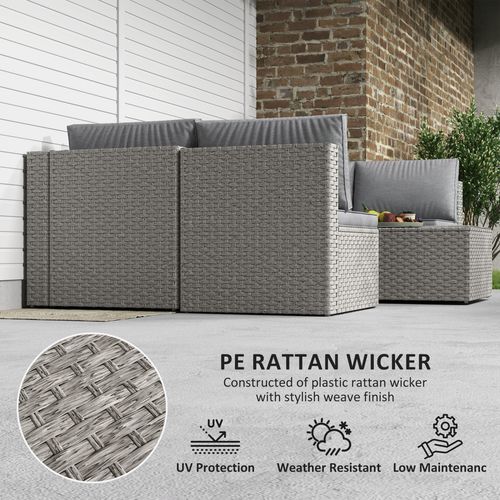 Outsunny 7 Pieces Rattan Garden Furniture Set with Cushions