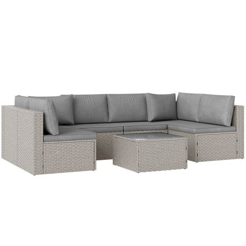 Outsunny 7 Pieces Rattan Garden Furniture Set with Cushions