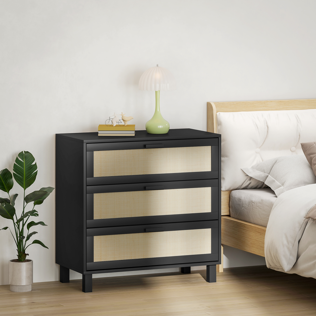 HOMCOM 3 Drawer Cabinet Storage Cupboard Sideboard Organiser