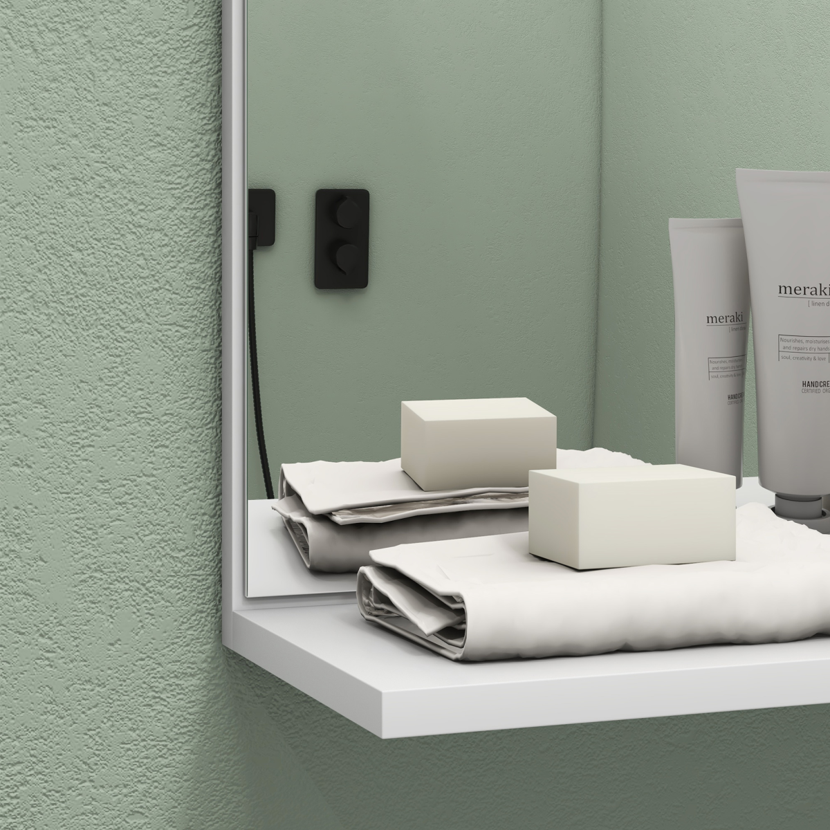 HOMCOM Bathroom Mirror Wall Mount Vanity Mirror with 4 Storage Shelves