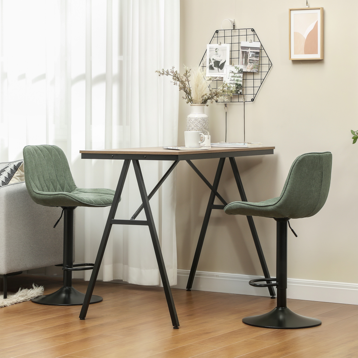 HOMCOM Bar Stools Set of 2, Modern Armless Bar Chairs