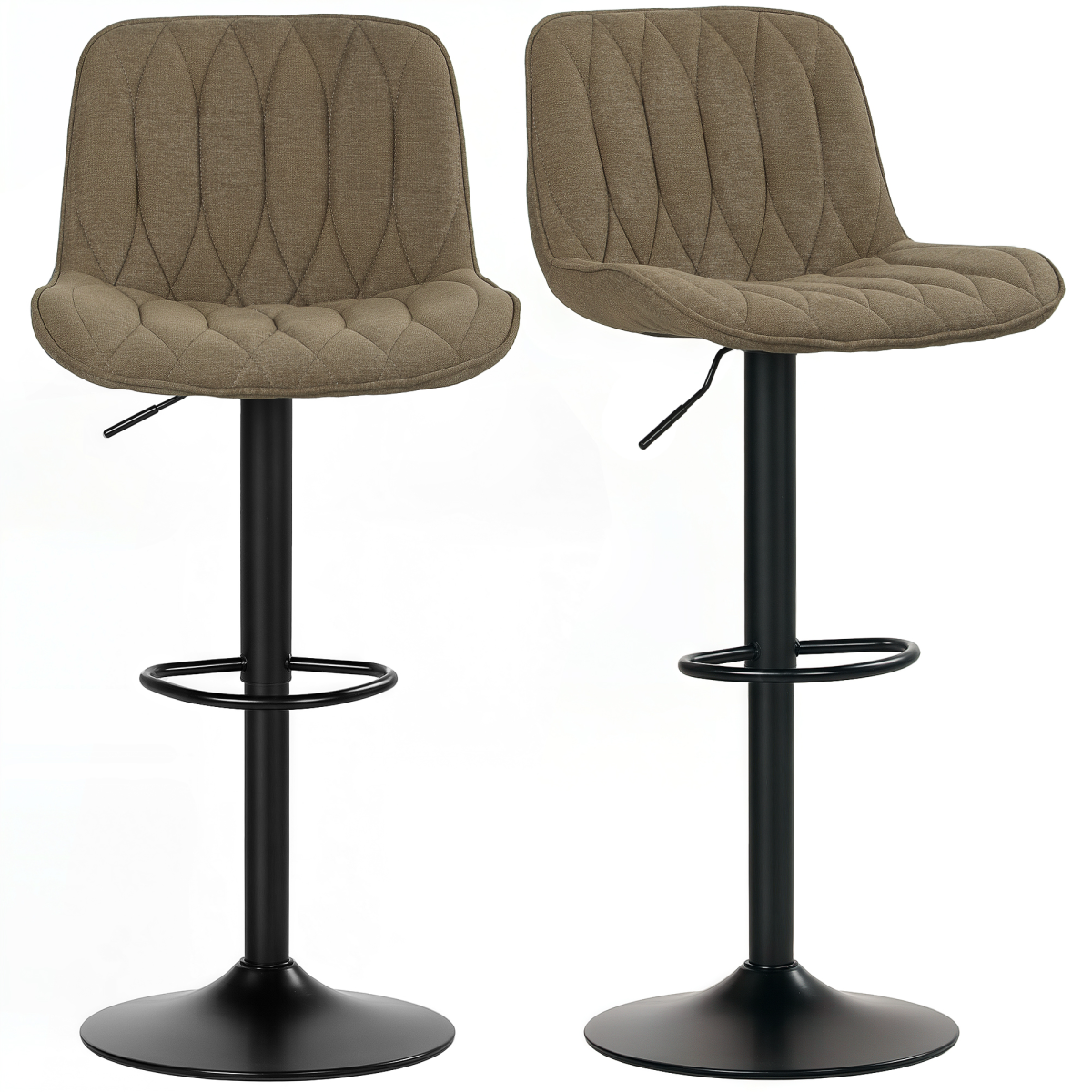 HOMCOM Bar Stools Set of 2, Modern Armless Bar Chairs