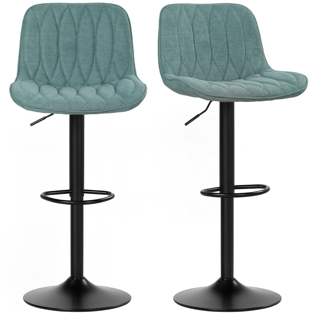 HOMCOM Bar Stools Set of 2, Modern Armless Bar Chairs
