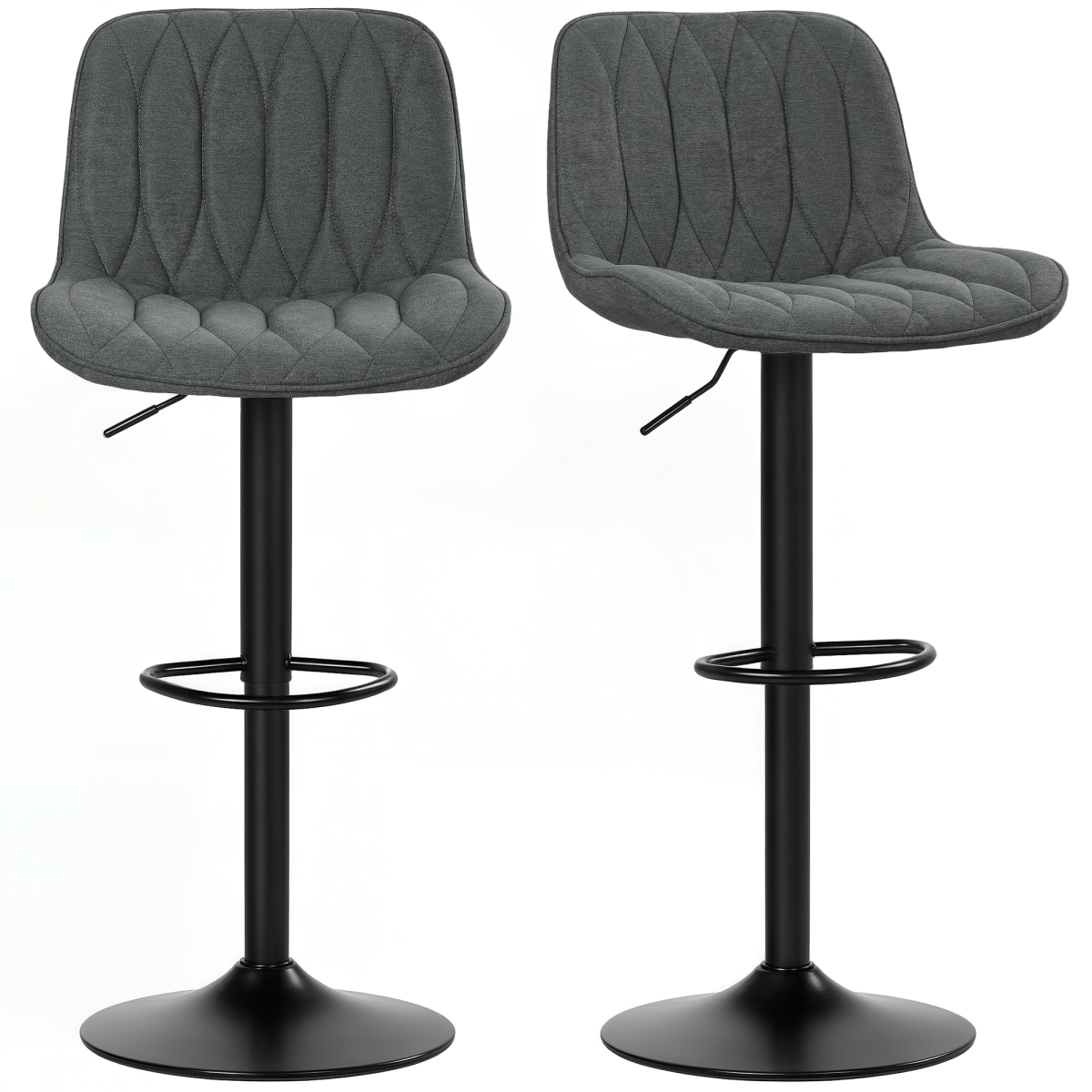 HOMCOM Bar Stools Set of 2, Modern Armless Bar Chairs