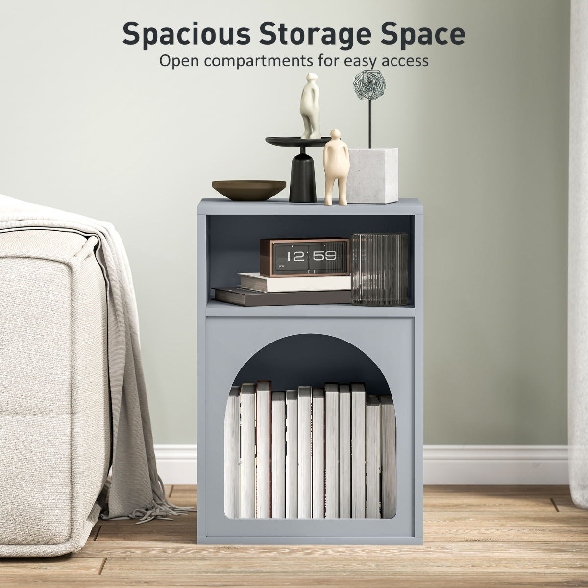 HOMCOM Bedside Table, Modern Bedside Cabinet for Bedroom