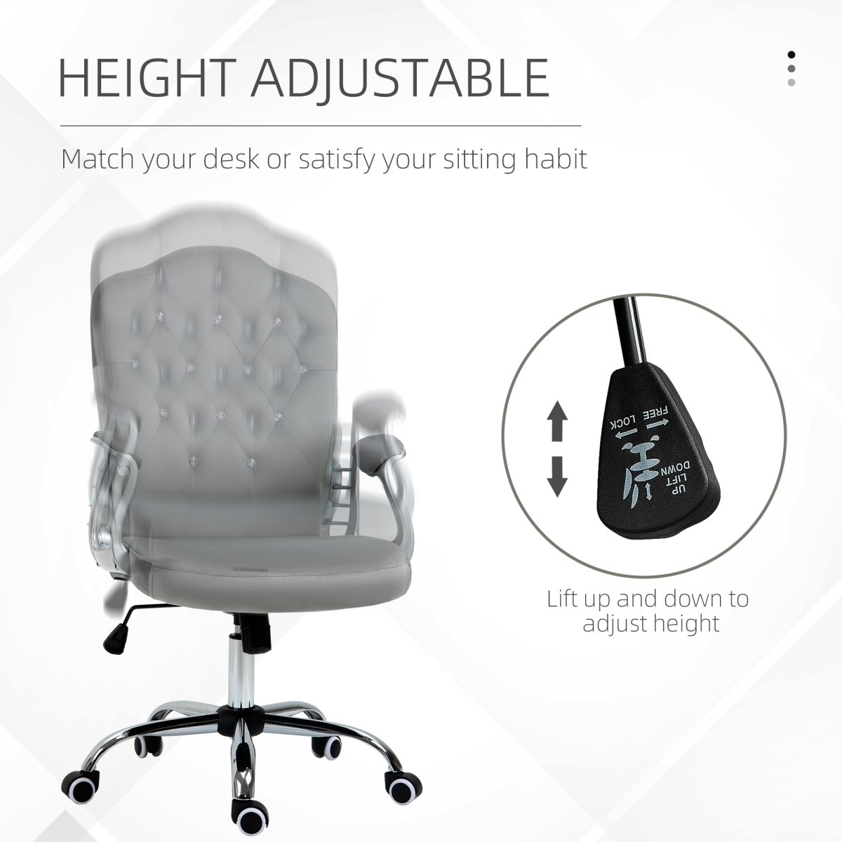 Vinsetto Home Office Chair with Adjustable Height Tilt Function