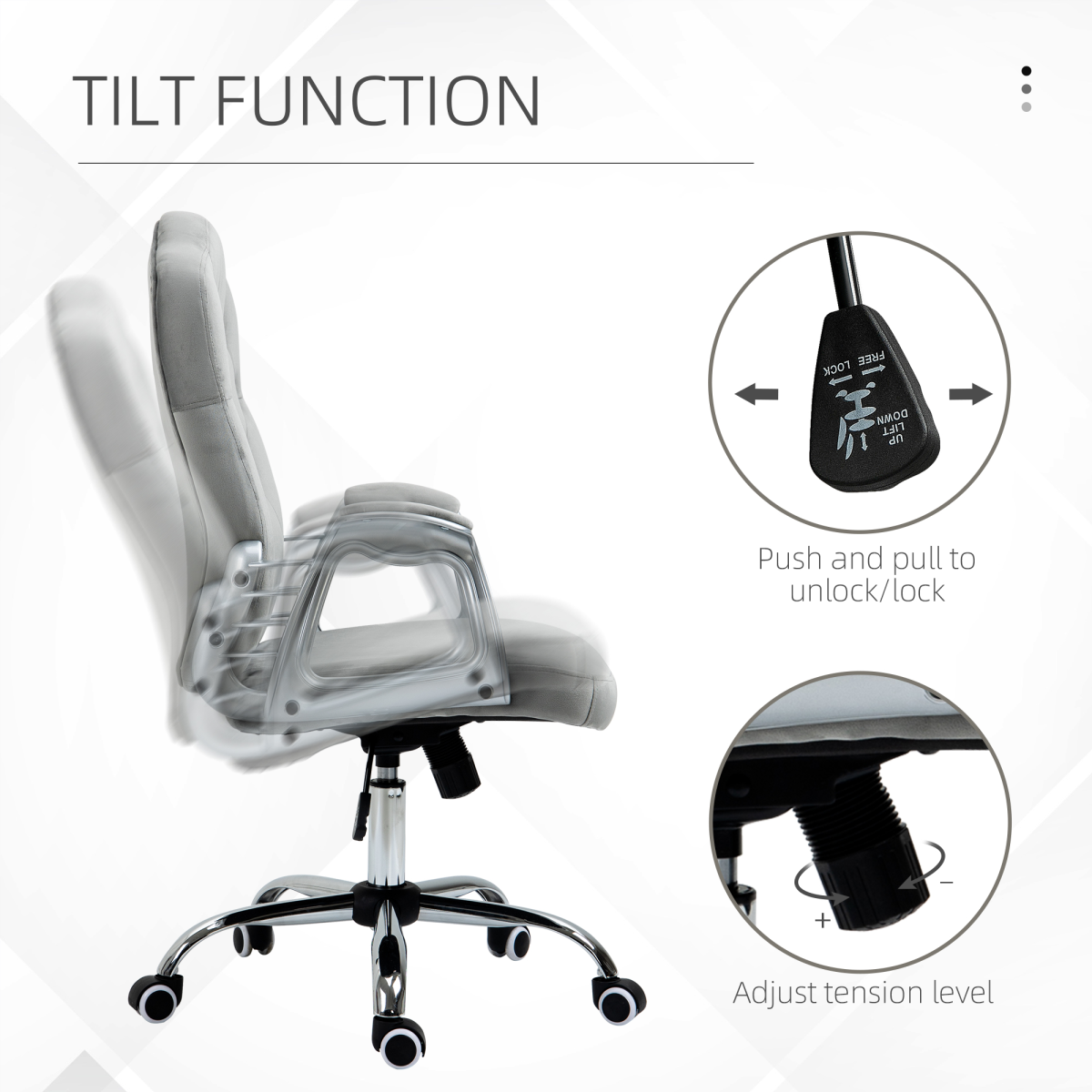Vinsetto Home Office Chair with Adjustable Height Tilt Function