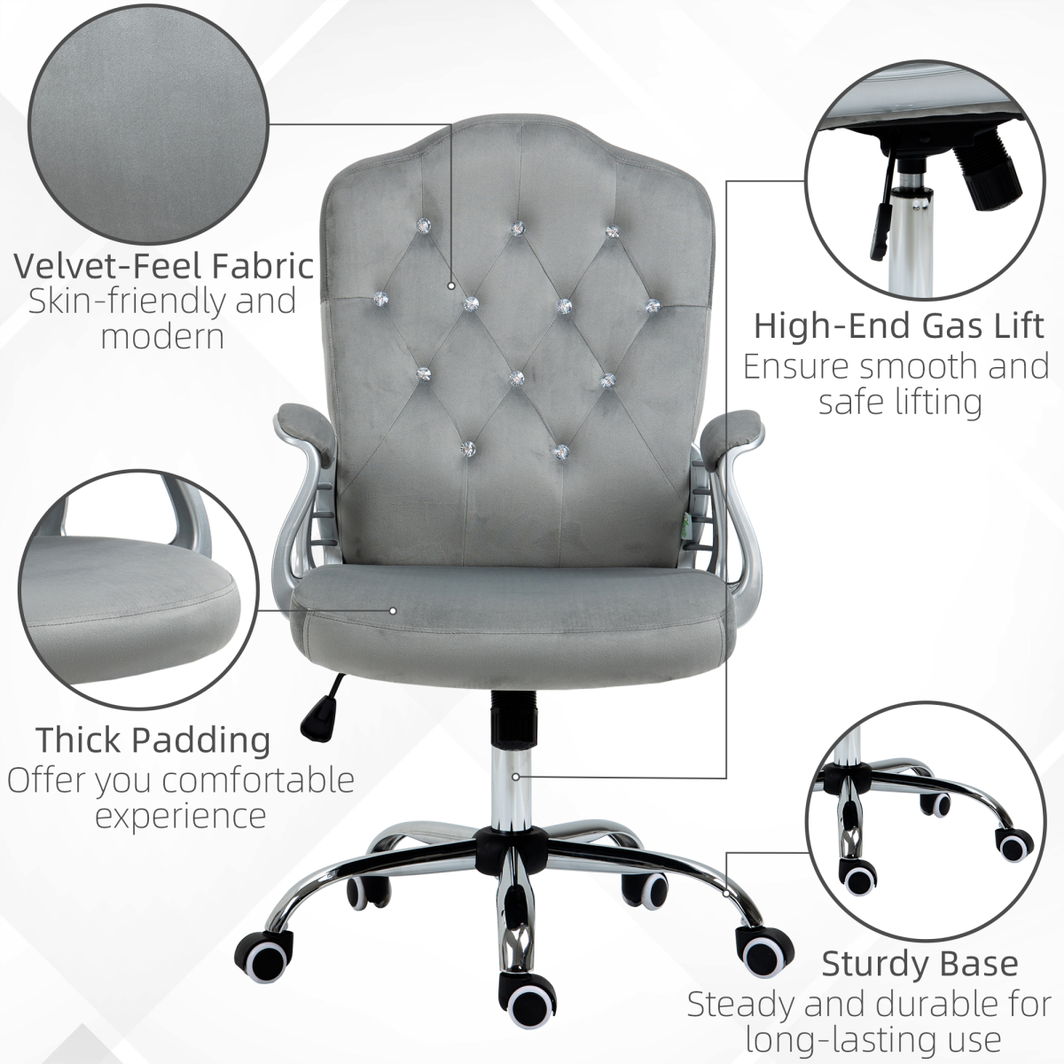 Vinsetto Home Office Chair with Adjustable Height Tilt Function