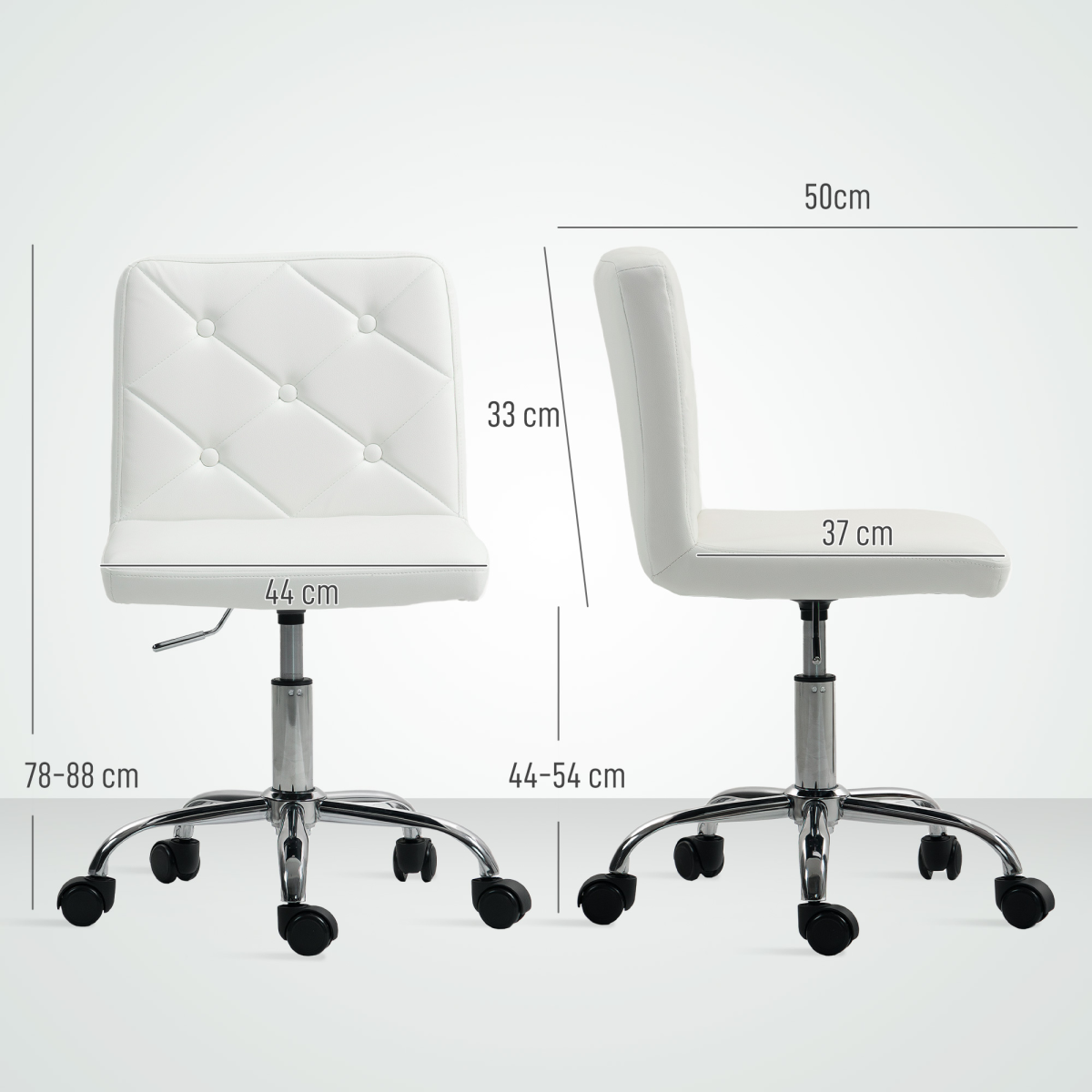 HOMCOM Modern Vanity Computer Desk Chair with Rolling Wheels