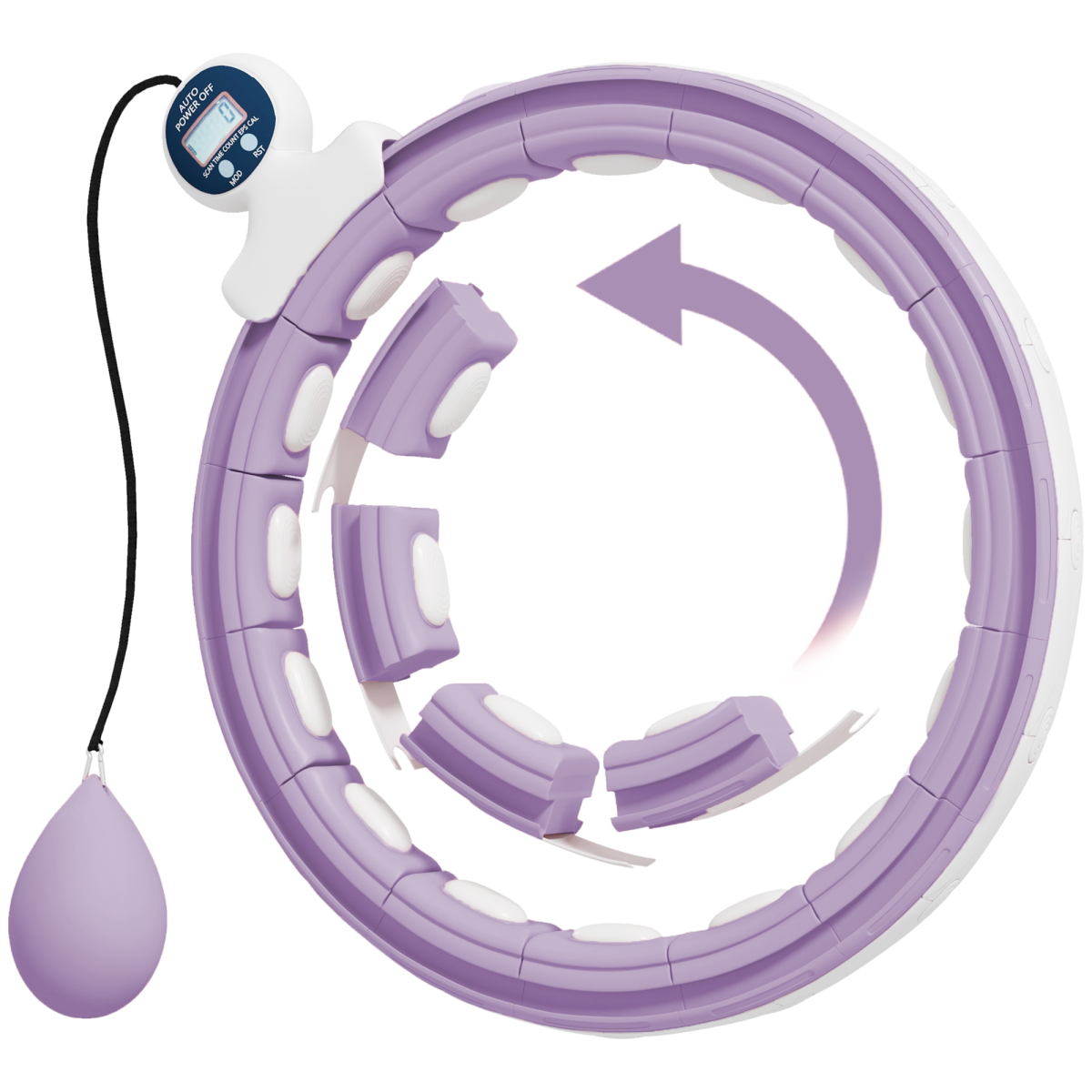 SPORTNOW Smart Weighted Hula Hoop with 16 Detachable Knots