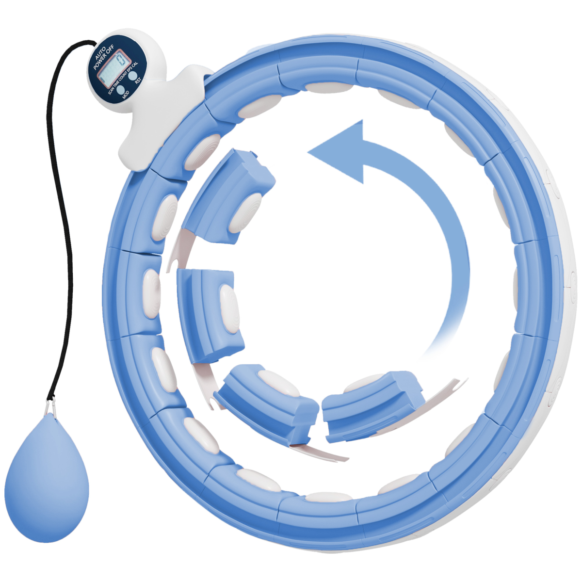 SPORTNOW Smart Weighted Hula Hoop with 16 Detachable Knots