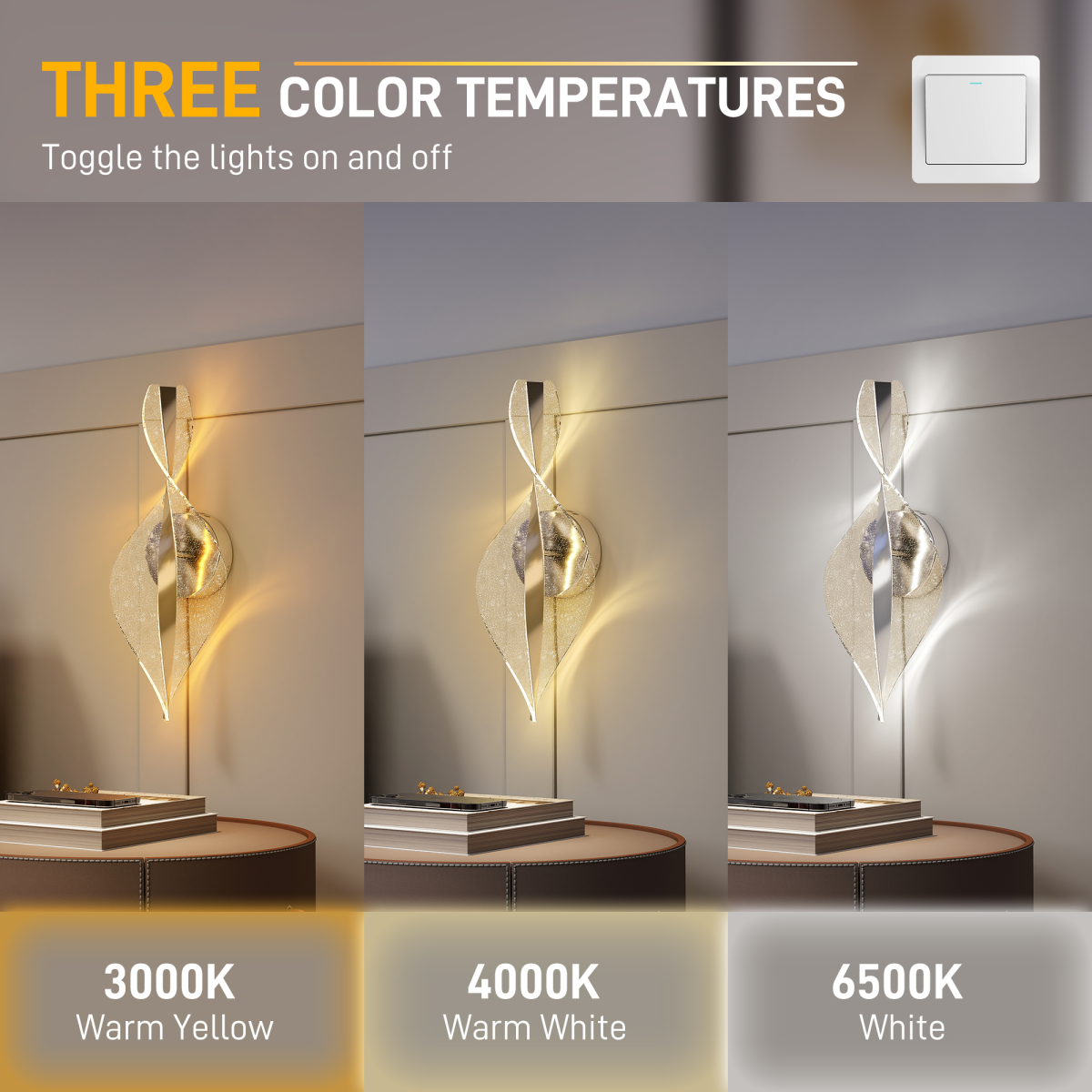 HOMCOM Led Wall Lamp 2 Pack, Modern Indoor Spiral Wall Light