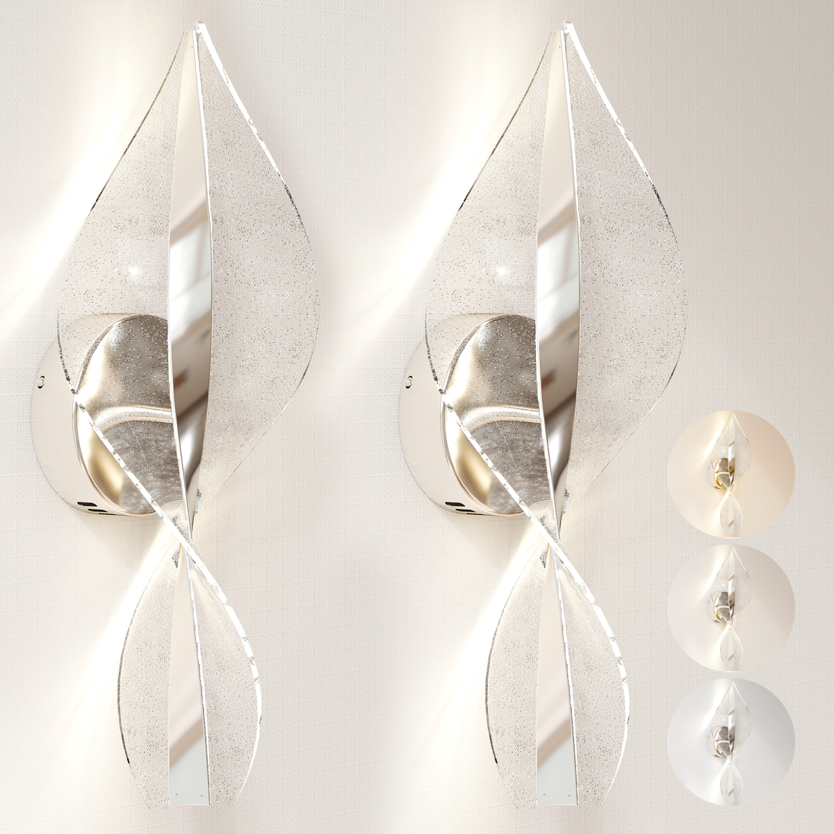 HOMCOM Led Wall Lamp 2 Pack, Modern Indoor Spiral Wall Light